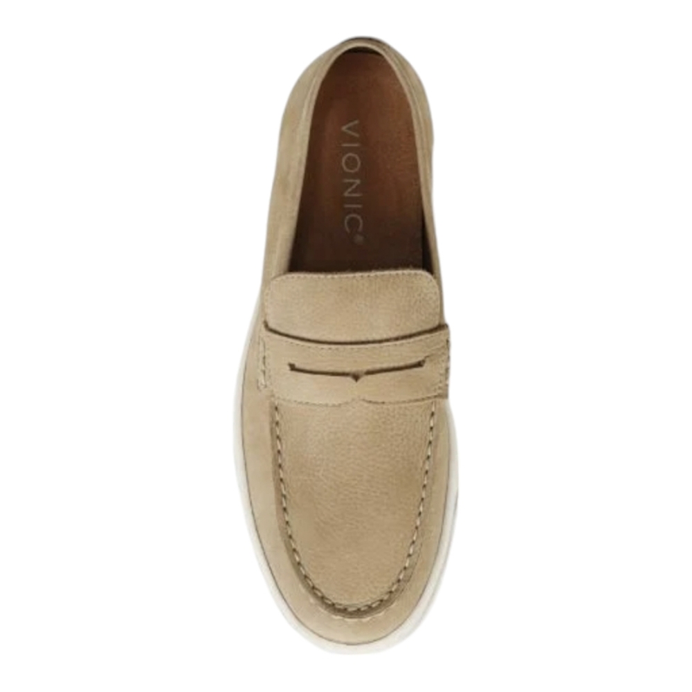 Vionic Men's Suede Loafers in Beige with White Sole - Picture 5 of 7